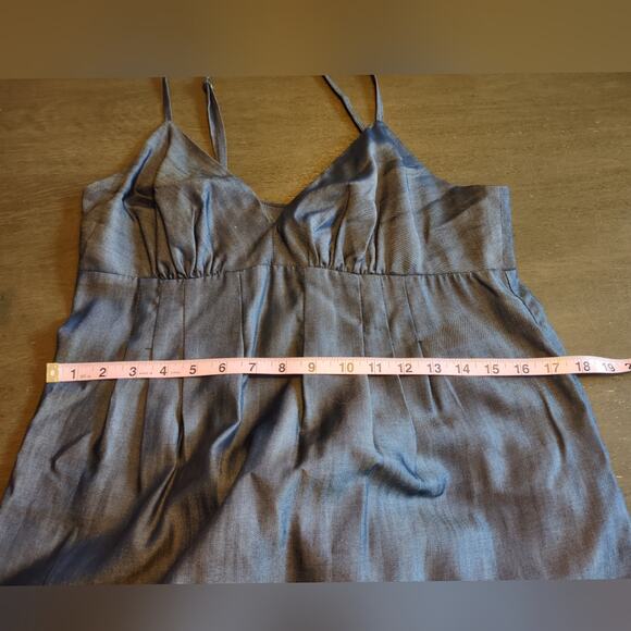 Saks Fifth Avenue Threads Maxi Denim Blue Slip Lyocell Dress Size Small - Picture 14 of 16